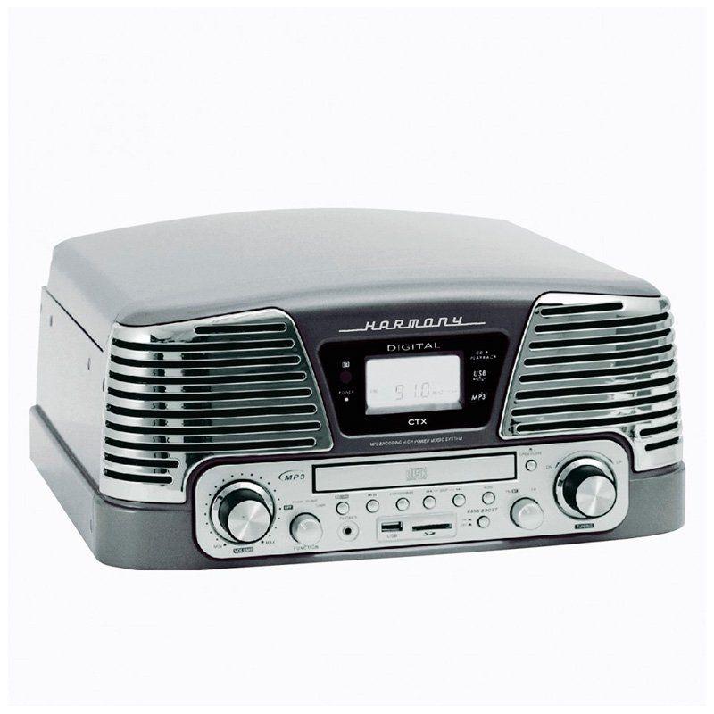 Toca Discos Vintage Anos 50 CTX Harmony 3 velocidades, radio FM